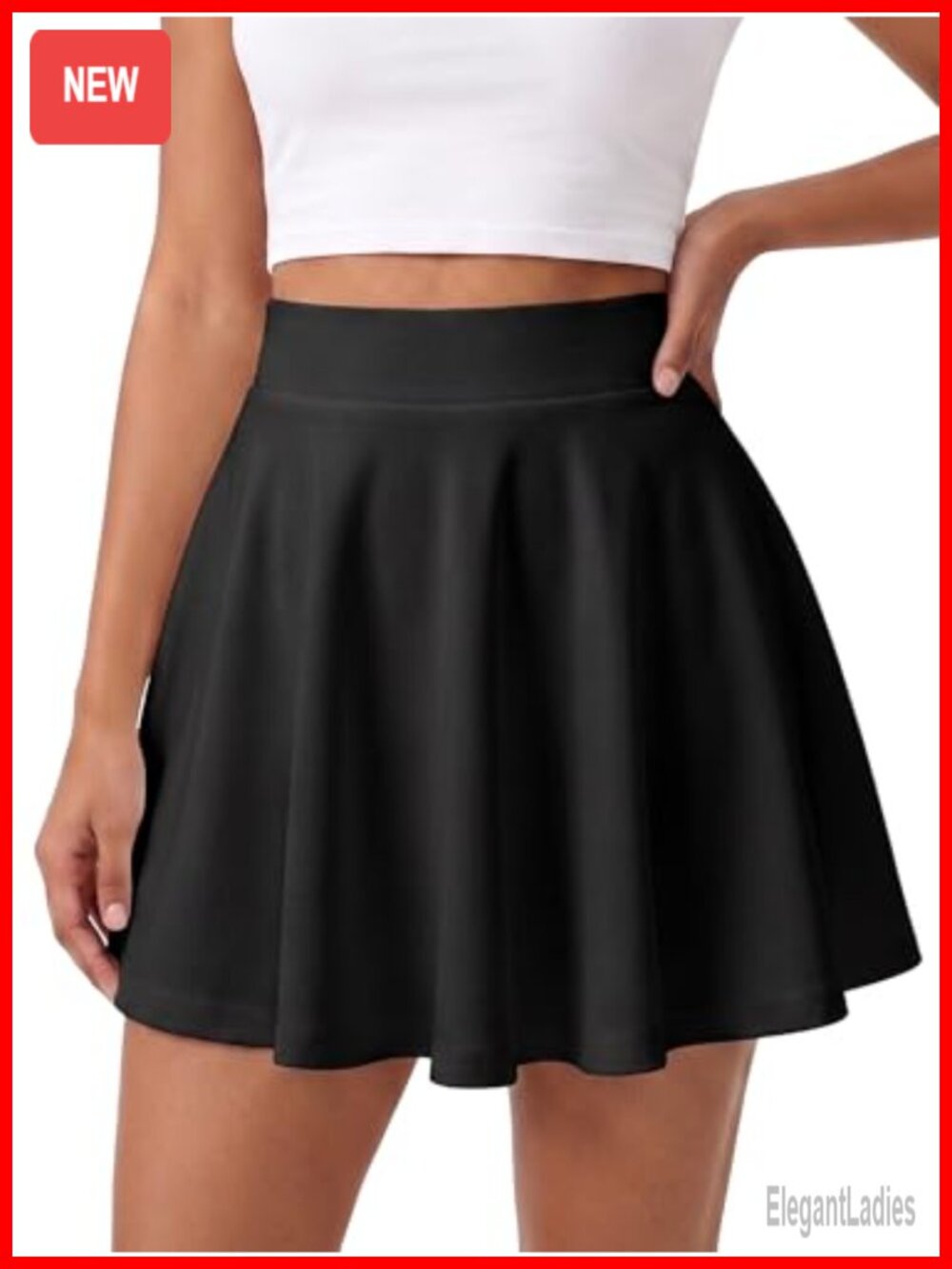 Women's High Waisted A-Line Flowy Flared Skater Mini Skirt
